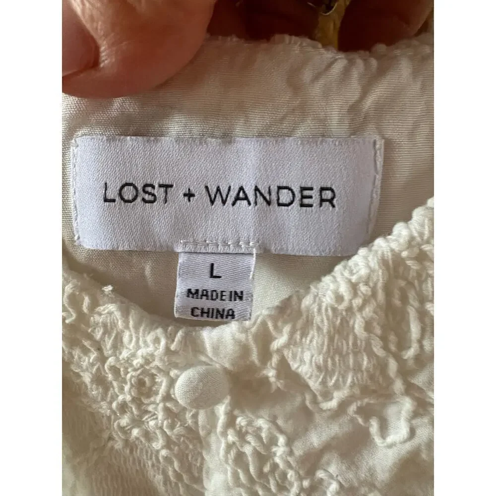 NEW Lost and wander white flora cottagecore sundress Large - Picture 10 of 11